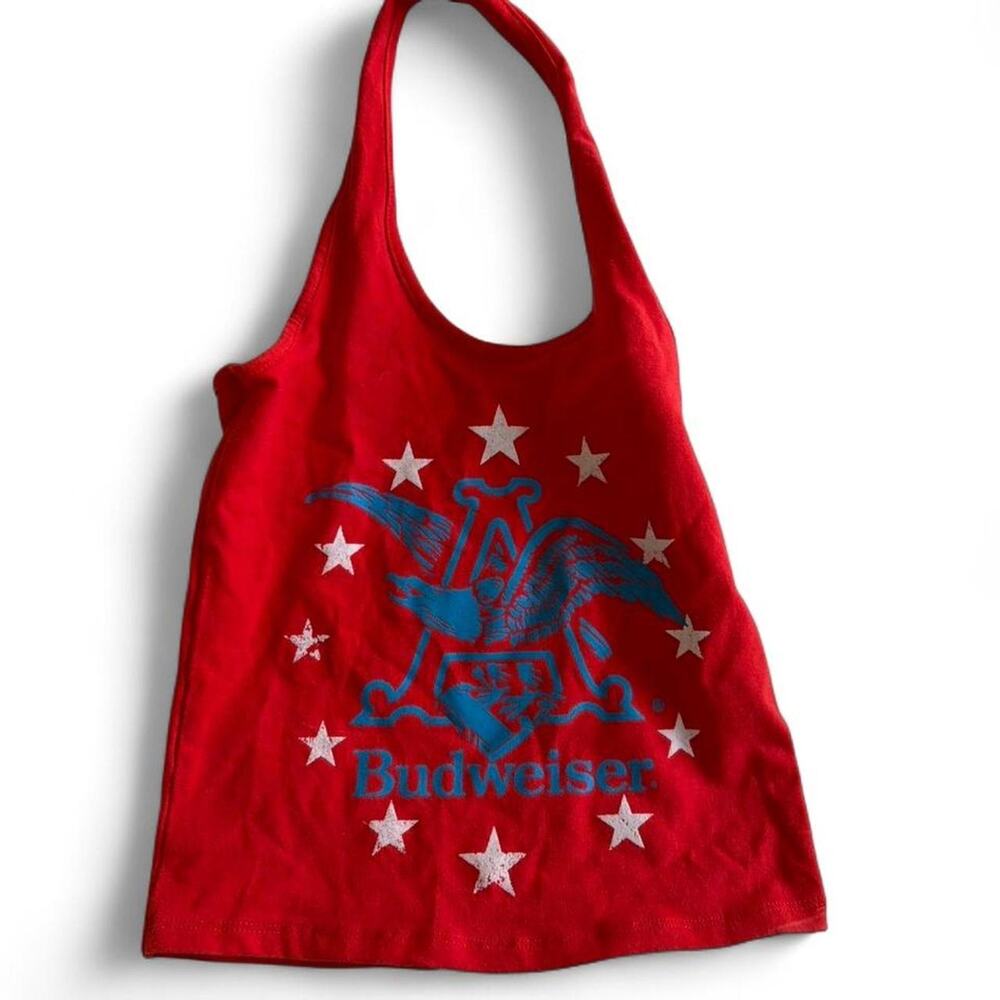 New Budweiser red halter top size XXS